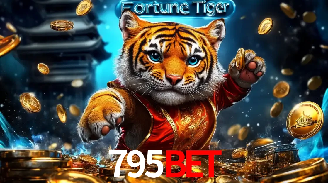 Imagem promocional do jogo de slot Fortune Tiger, com um tigre majestoso em traje tradicional cercado por uma fortuna em moedas de ouro, disponível agora no cassino 795bet.